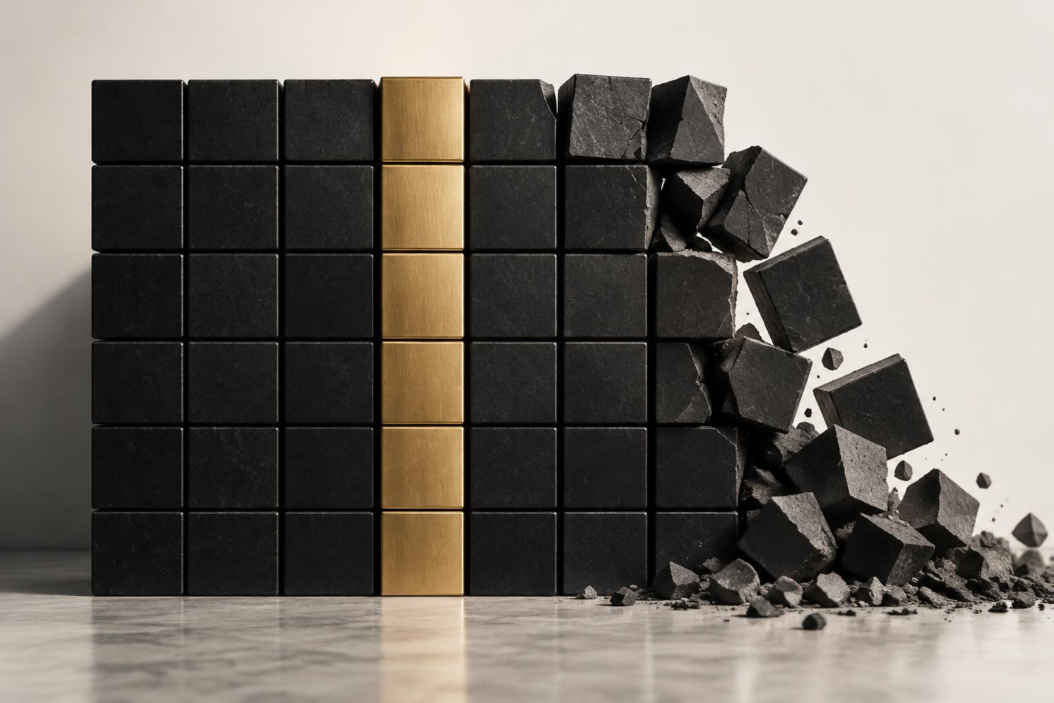 Editorial artwork for The Collapse of Professional Discipline — The Black Ledger by Chris Eaton