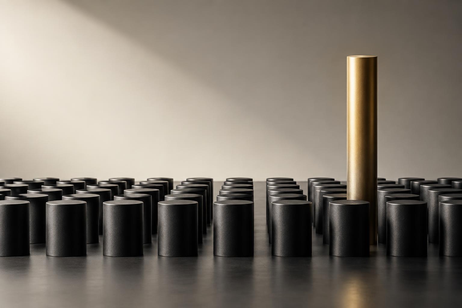 Editorial artwork for The Cost of Being Average — The Black Ledger by Chris Eaton